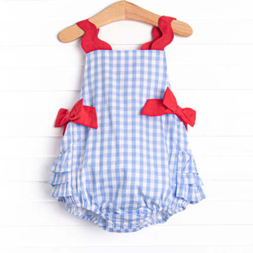 Tried and True Blue Side Tie Bubble, Blue Check – Stitchy Fish 3M