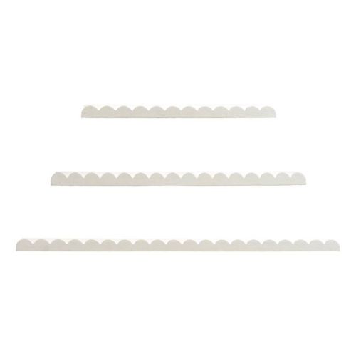 American Art Decor Set of 3 Scallop Wood Floating Wall Shelf White
