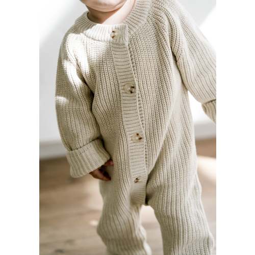 ‘Biscotti‘ Chunky Knit Playsuit – Oat Co