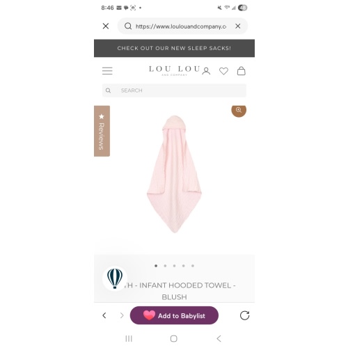 Bath - Infant Hooded Towel - Blush