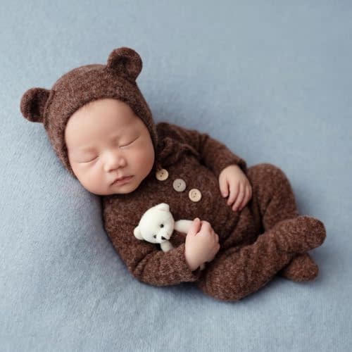 Newborn Picture Outfit Bear Hat Romper Newborn Photography Prop Outfits Boy