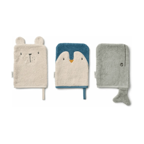 Sylvester organic cotton washcloths - Set of 3 | Arctic Sea/Ocean view