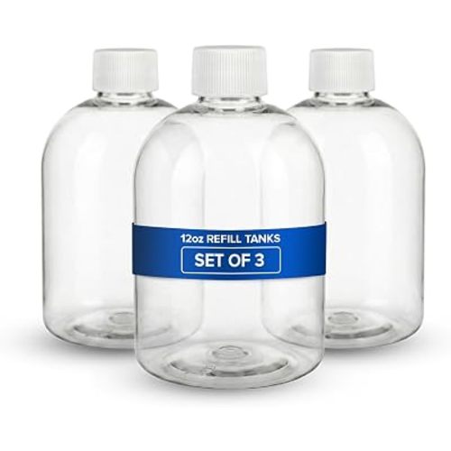 Replacement Spray Bottles for Nano Spray Gun, Water Bottle Spray for Wireless Nano Mist Sprayer, Accessory Bottles for Hair Salon, Plants & Cleaning, Universal Fit Empty Refillable Containers (3 Pack)
