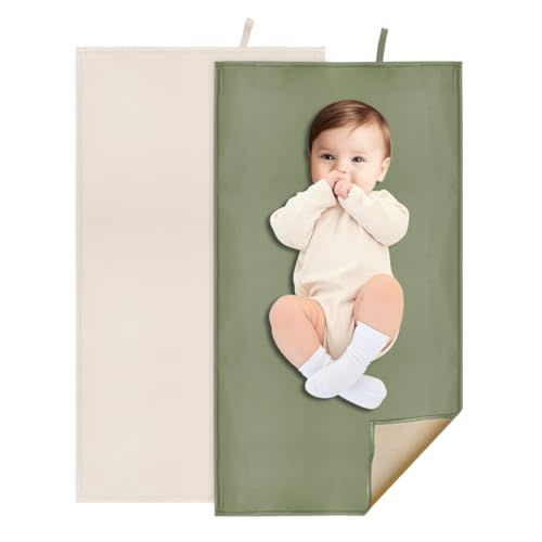 2 Pack Diaper Changing Mat for Baby, Portable Baby Changing Pad for Travel or Home, Wipeable Mat Fits Perfectly in Diaper Bag (67-14)
