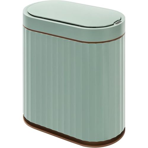 ELPHECO Bathroom Trash Can with Automatic Lid 2 Gallon Sensor Trash Bin, Smart Garbage Can IPX5 Waterproof Trash Bin, Small Slim Trash Can, Motion Sensor Wastebasket for Office, Kitchen, Sage Green