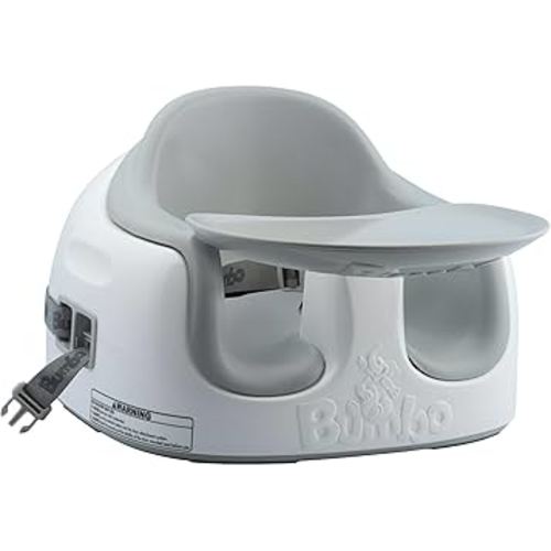 Bumbo 3-in-1 Multi-Seat for 6 to 36 Months, Travel Baby Feeding & Play Floor Seat, All-in-One Portable Booster with Tray & Toddler High Chair, Cool Grey