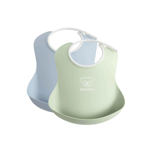 Baby Bib, 2-pack: Powder Green/ Powder Blue
