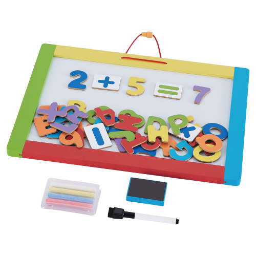 Spark Create Imagine Wooden Learning Board for Preschool Alphabet and Numbers, Multicolor Kids Toy