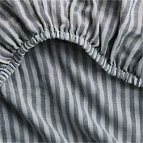 Supersoft Pine Green Striped 100% Organic Cotton Gauze Baby Crib Fitted Sheet