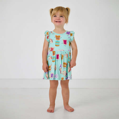 Lunch Buddies Flutter Twirl Dress with Bodysuit | Little Sleepies