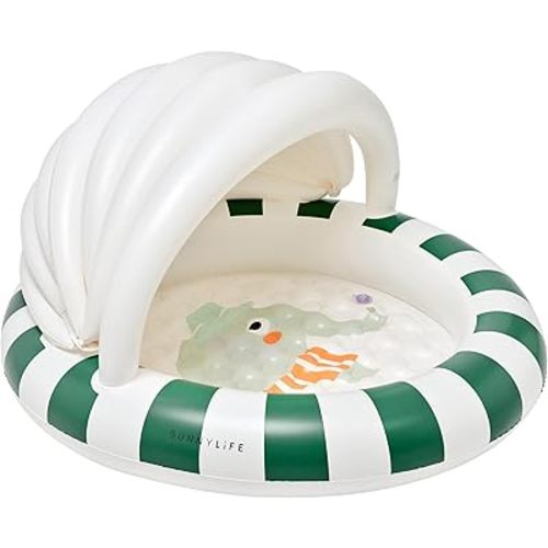 Sunnylife Kids Inflatable Pool, Eli The Elephant, Green, 47.24x41.73x26.77 in, PVC, 100L Capacity