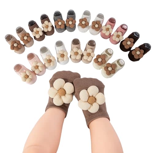 Baby Girl Socks Cute Flower Animal Non-Slip Grip Cotton Ankle Socks for Babies Infants Girl Baby Gifts for Girls