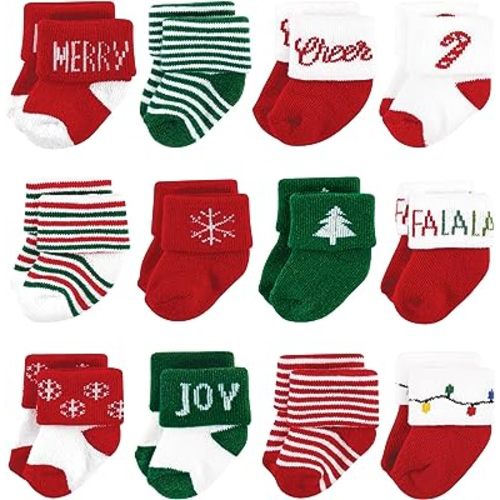 Hudson Baby baby-girls Cotton Rich Newborn and Terry Socks