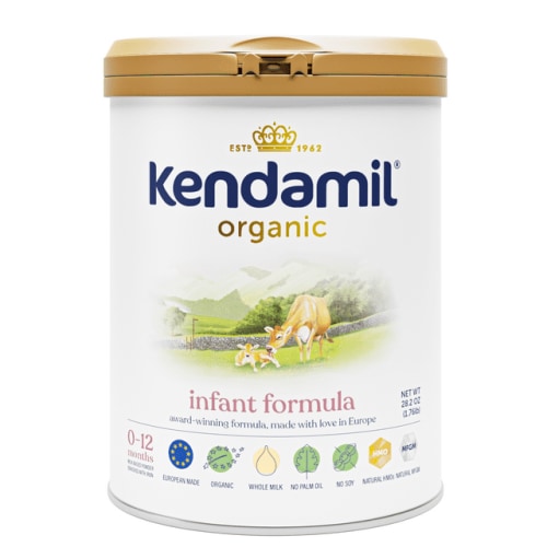 Kendamil Organic Whole Milk Baby Formula Powder, European with HMOs, Prebiotics, No Palm Oil or Added Soy, with DHA, Can, 28.2oz