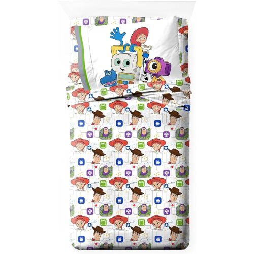 Jay Franco Kids Sheet Set with Fitted, Flat Sheets & Pillow Cover - Ultra-Soft Bedding with Pillowcase for Room Decor, Multi - Toy Story, 3 Piece Twin