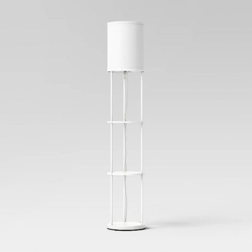 Shelf Floor Lamp White (Light Bulbs Not Included) - Room Essentials™: Modern Standing Lamp with Pull Chain, ETL Listed