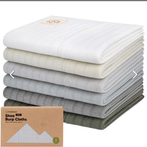 6-Pack Shea (Stria) Burp Cloths