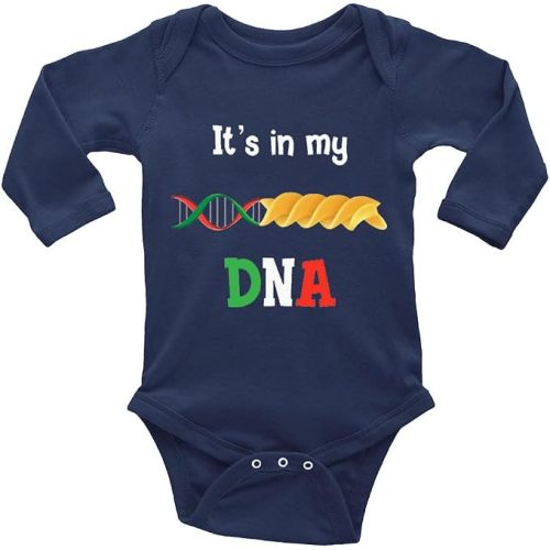 Italian Pasta It's in My DNA Baby Clothes Infant Newborn Organic Bodysuit Romper