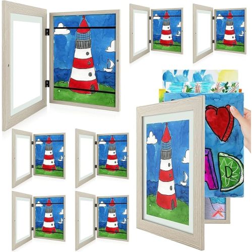 Golden State Art, 8.5x11 Kids Art Frames, Front-Opening Picture Frame Great for Kids Drawings, Artworks, Children Art Projects, Schoolwork, Home or Office (Light Pink, Set of 4)