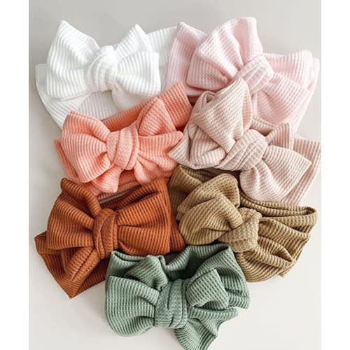 Bow Baby Headband, Waffle oversized bow headband, baby bow turban, Baby girl bows, Baby turbans, newborn headbands, baby headbands