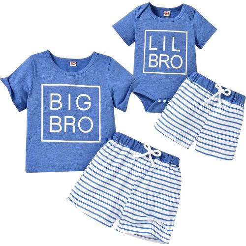 Baby Boy Matching Outfits Big Brother/Little Brother T-shirt+Short Pants Summer Matching Outfits