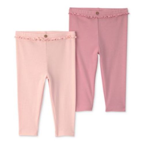 Baby Girls' and Boys' Pull-On Pants, 2-Pack