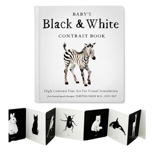 Baby's Black and White Contrast Book: High-Contrast Art for Visual Stimulation at Tummy Time (Tabitha Paige Children's Book Series)