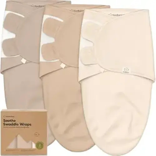 3-Pack Organic Baby Swaddle Sleep Sacks - Swaddles for Newborns, Infant 0-3 Months, Baby Girls, Boys, Soft & Snug Newborn Sleep Sack, Nursery Swaddling Blankets (Ecru, OS)