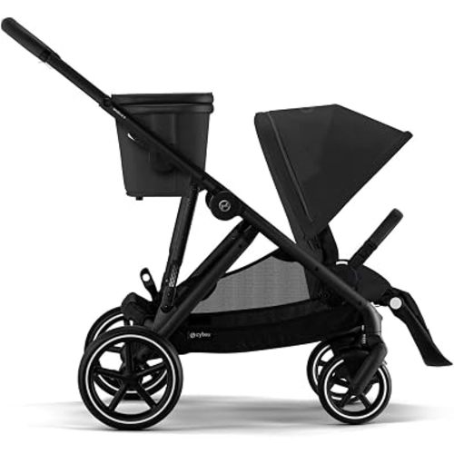 Cybex e-Gazelle S Electronic Assist Stroller – Gazelle S Single-to-Double Electric Stroller, Smart Assist, Rocking Mode, 20+ Configurations & Compact Fold, Moon Black with Black Frame