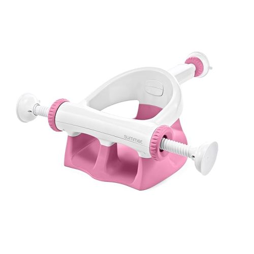 Ingenuity My Bath Seat for Sit-Up Baby Bathing, Sure & Secure Suction Cups, ASTM Safety Tested & Approved, Backrest for Assisted Sitting, Easy Setup & Storage, Pink
