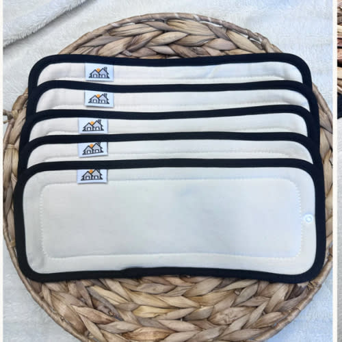 5 Pack | 4 Layer Diaper Inserts | Hemp Cotton