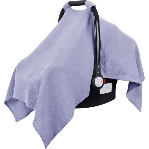 Metplus Muslin Car Seat Cover for Babies - Carseat Stroller Cover Infant Stroller Covers for Boys and Girls, Breathable & Lightweight, Fits Most Strollers & Baby Car Seats