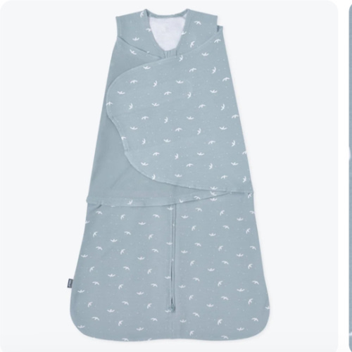 Blue Bird Print Cotton Swaddle Newborn | HALO