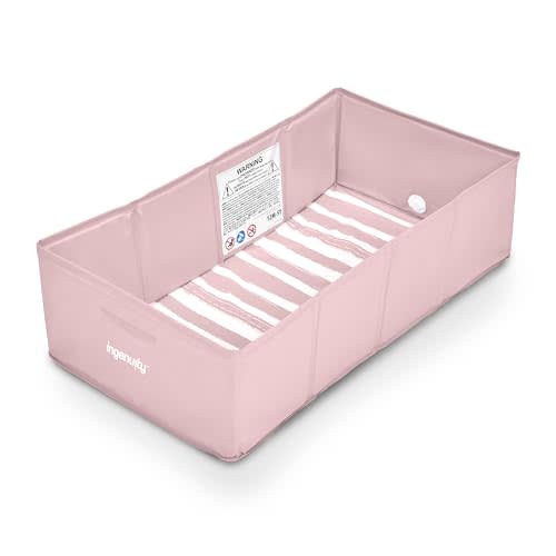 Ingenuity Tuckaway Toddler Folding Tub, Converts Shower to Tub, Folds to Store, Easy to Clean, No Assembly Required, Portable Baby Bathtub for Travel, 12M-5Y, Pink