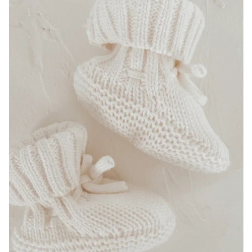 Knit Booties in Warm White
