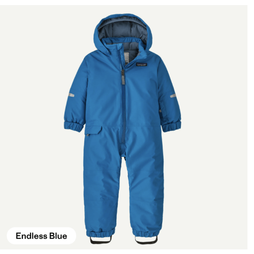SALE- Endless Blue $109 Patagonia Baby Snow Pile One-Piece 6-12Month
