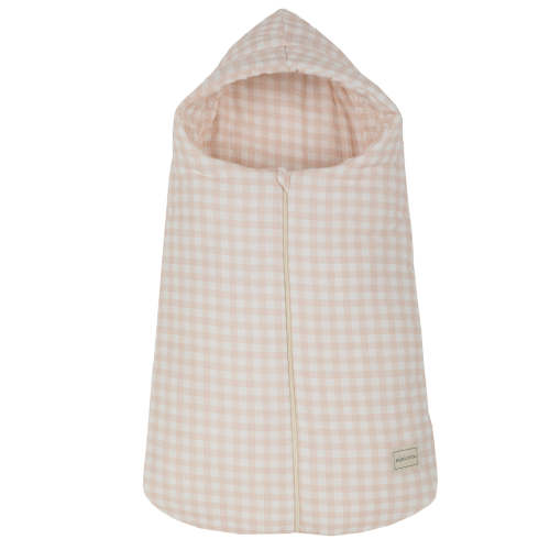 Oval Carrycot Footmuff Muslin Vichy Pink - mild weather · Minicoton