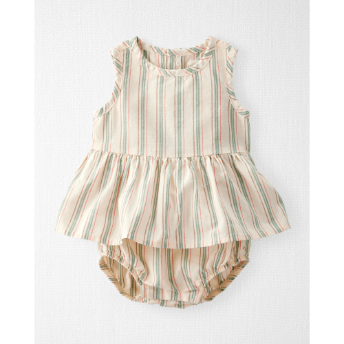 Baby Striped Sunsuit Made with Organic Cotton and Linen Blend - Little Planet | Carter's
