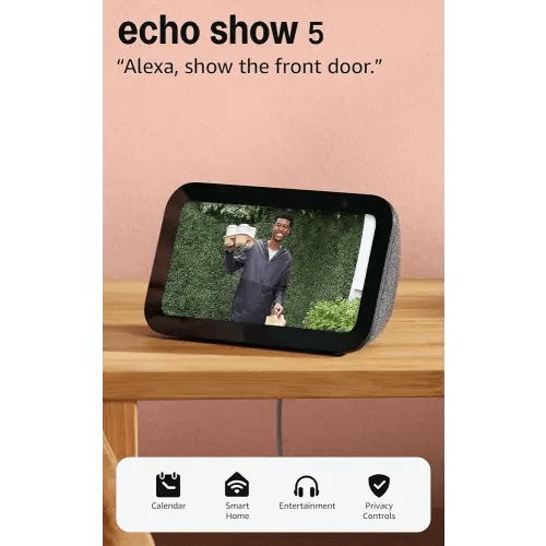 Amazon Echo Show 5 (newest model), Smart display, Designed for Alexa+, 2x the bass and clearer sound, Charcoal