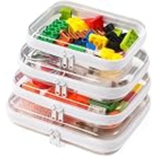 4 Pack Clear Hard Shell Zipper Case Diaper Organizer | 1.0mm Hard Shell, Upgraded Large Zipper Pulls, Clear Travel Pouches, Smooth Zipper Closure, Holds Shape
