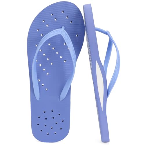 STQ Shower Shoes Women Quickly Dry Arch Support Flip Flops Non Slip Beach Pool Dorm Thong Sandals with Drain Holes