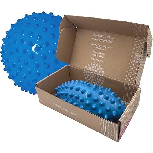 Edushape Original Sensory Ball for Baby - 7" Deflated Blue Color Baby Ball Helps Enhance Gross Motor Skills for Kids 6 Months & Up