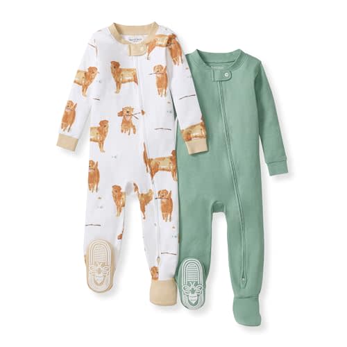 Burt's Bees Baby baby-boys Sleeper Pjs, 100% Organic Cotton, One-piece Footie, Zip Up Jumpsuit, Snug Fit Pajamas