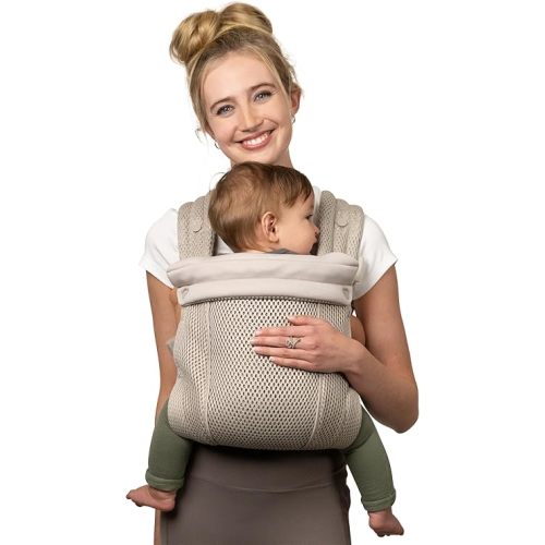 Infantino Honey Blossom Baby Carrier, Ergonomic Infant to Toddler Carrier, Hip Healthy “M” Position Support, Adjustable Sliding Seat, Padded Cross-Back Straps, 7-40 lbs, Moon Beam
