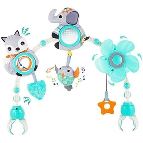 Adjustable Arch Bassinet Toys for Infant & Toddlers, Stroller Arch, Baby Crib Toys with Fascinating Hanging for Stimulating Baby’s Senses and Developing Motor Skills