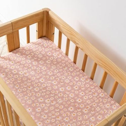 Babyletto Muslin Baby Bassinet Sheets for Girls & Boys in Daisy