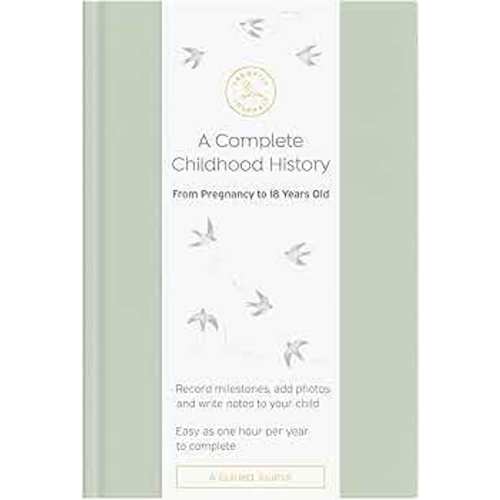 Promptly Journals, A Complete Childhood History: From Pregnancy to 18 Years Old (Aloe Green, Leatherette) | Baby Book and Pregnancy Journal | Baby Memory Book