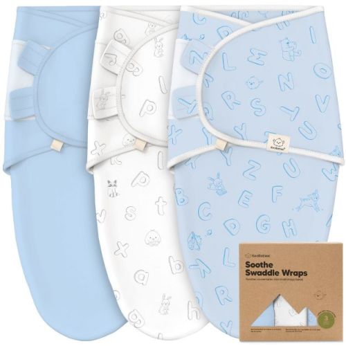 KeaBabies 3pk Soothe Baby Swaddle Wrap 0-6 Months, Organic Baby Swaddle Sleep Sacks, Newborn, Infant Swaddle Sack
