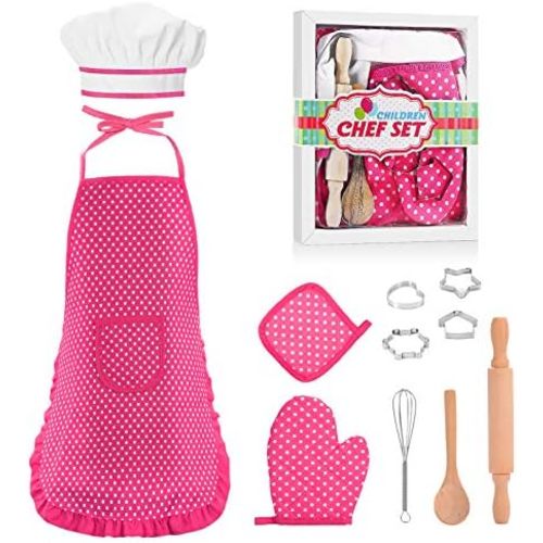 Gifts for 2-8 Year Old Girls Boys,Chef Costume Set Kids Apron for Girls Toddler Birthday Xmas Gifts for Kids Stocking Stuffer