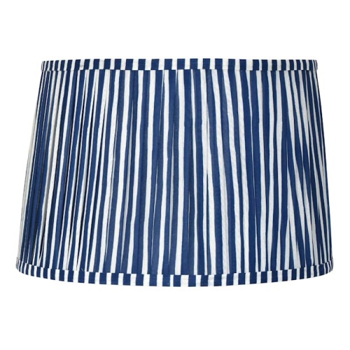 Navy Striped Pleated Medium Lamp Shade, 13x15x10